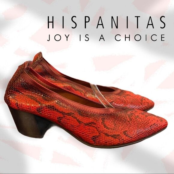 NWOT Hispanitas Red Snake "Selene" Pumps 8.5 - Picture 1 of 4
